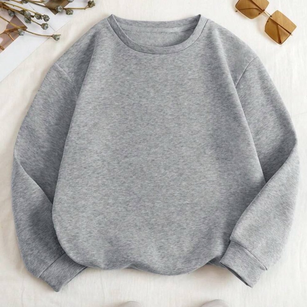 Women’s Solid Gray Thermal Lined Sweater